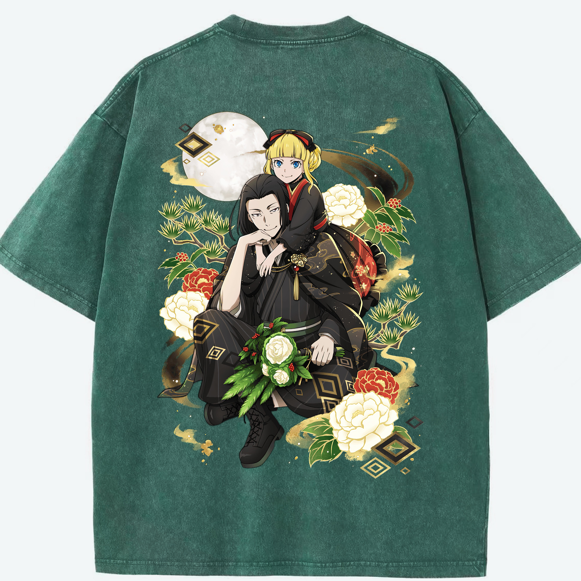 （画像用） 文豪ストレイドッグス Bungo Stray Dogs 綿100% ヴィンテージ風 半袖Tシャツ（背面プリント）